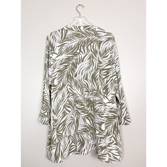 NWT Chicos Travelers Set Green Leaf Print White Printed Set Size 2X XXL 4 - Picture 3 of 12